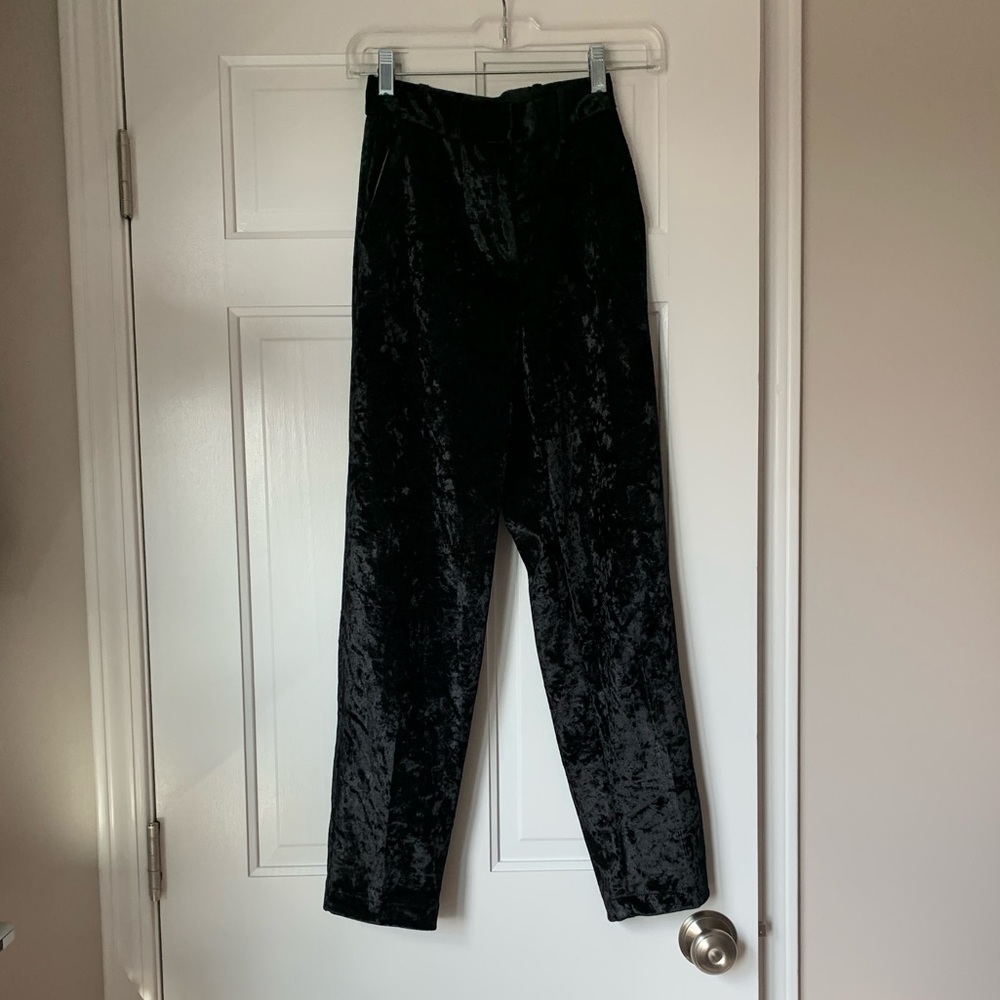 topshop crushed velvet ankle crop trousers size 2